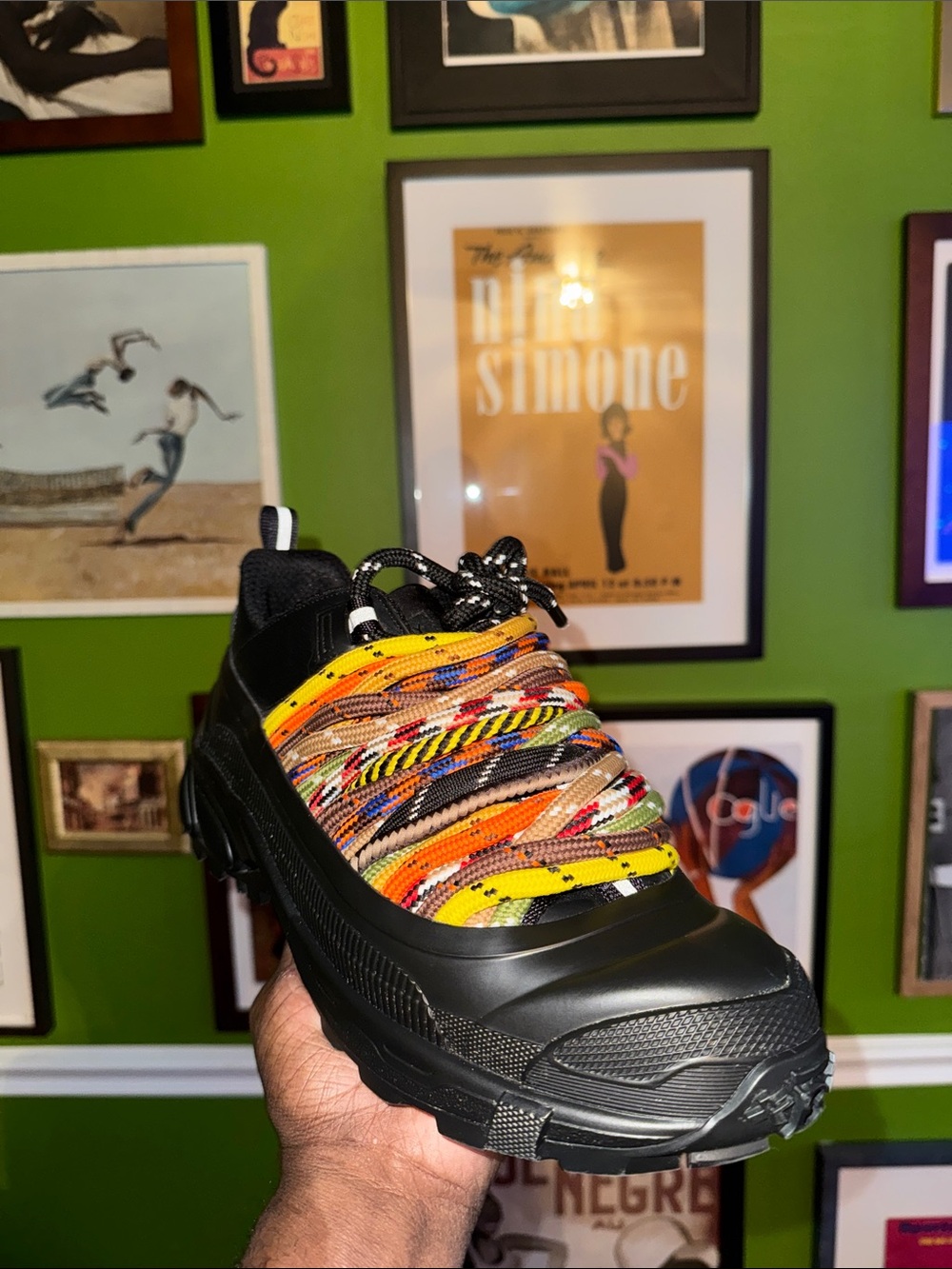 Burberry “Russell” Sneakers with Multicolor Rope Laces - Picture 2 of 3